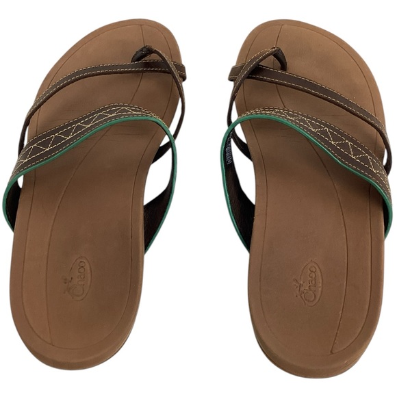 Chaco Leather Strappy Open Heel Sandals Brown - Picture 5 of 9